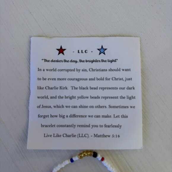 Charlie Kirk inspired bracelet! Live Like Charlie - Picture 2 of 2